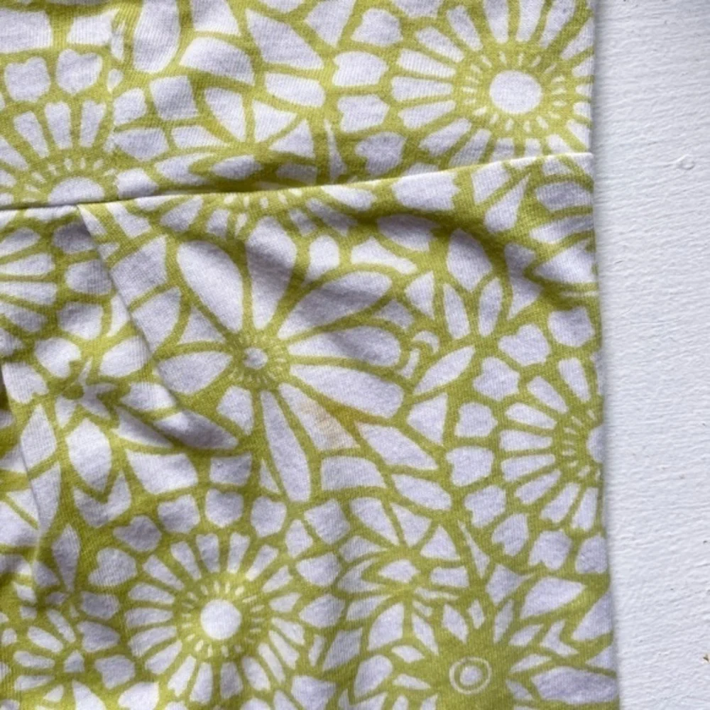Madison Greenish-Yellow Floral Cotton V-Neck‎ Tank Midi Dress